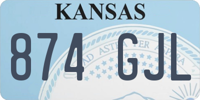 KS license plate 874GJL