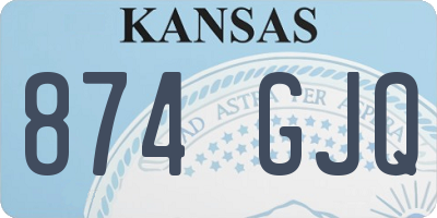 KS license plate 874GJQ