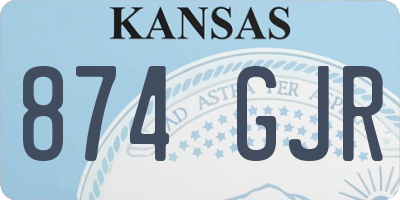 KS license plate 874GJR