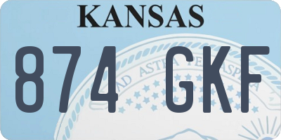 KS license plate 874GKF