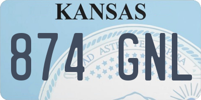 KS license plate 874GNL