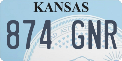 KS license plate 874GNR