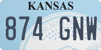 KS license plate 874GNW