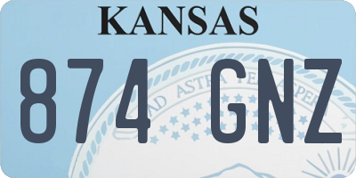 KS license plate 874GNZ