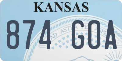 KS license plate 874GOA