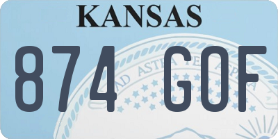 KS license plate 874GOF