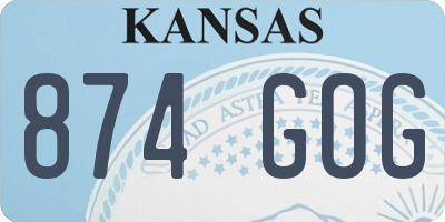 KS license plate 874GOG