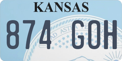 KS license plate 874GOH