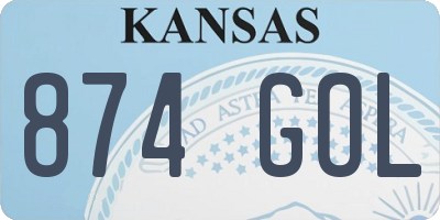 KS license plate 874GOL