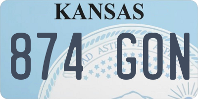 KS license plate 874GON