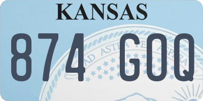 KS license plate 874GOQ