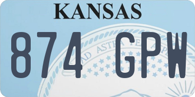 KS license plate 874GPW