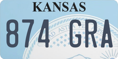 KS license plate 874GRA