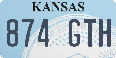 KS license plate 874GTH