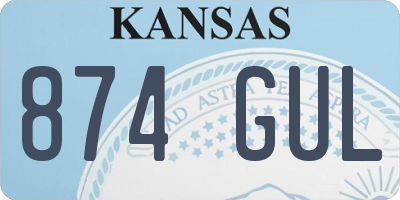 KS license plate 874GUL