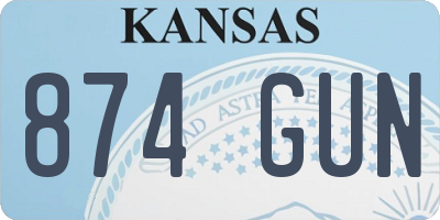 KS license plate 874GUN