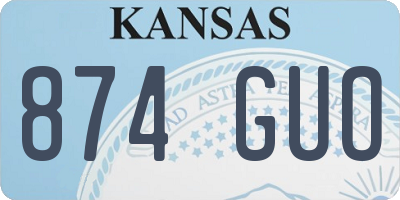 KS license plate 874GUO
