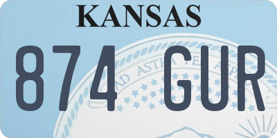 KS license plate 874GUR