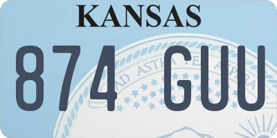 KS license plate 874GUU