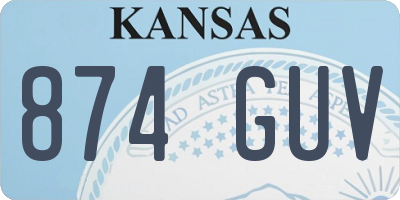 KS license plate 874GUV