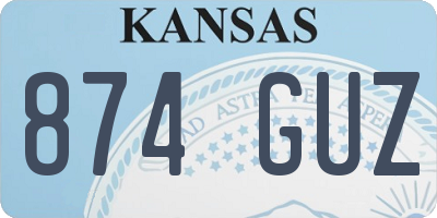 KS license plate 874GUZ