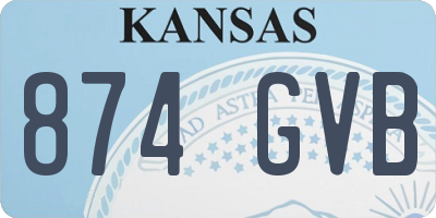 KS license plate 874GVB