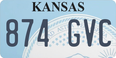 KS license plate 874GVC