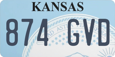 KS license plate 874GVD