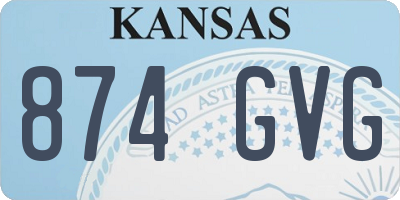 KS license plate 874GVG