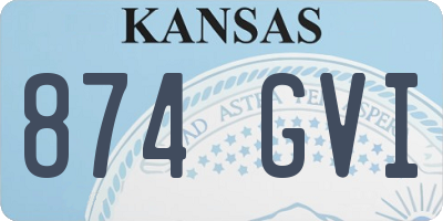 KS license plate 874GVI