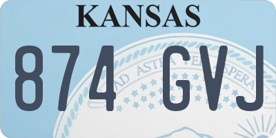 KS license plate 874GVJ