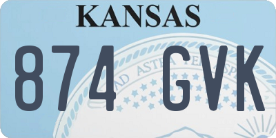 KS license plate 874GVK