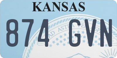 KS license plate 874GVN