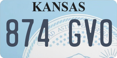 KS license plate 874GVO