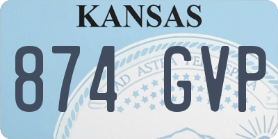 KS license plate 874GVP
