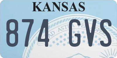 KS license plate 874GVS
