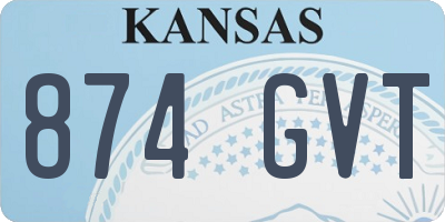 KS license plate 874GVT