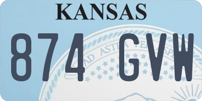 KS license plate 874GVW