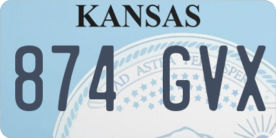KS license plate 874GVX