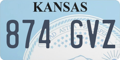 KS license plate 874GVZ