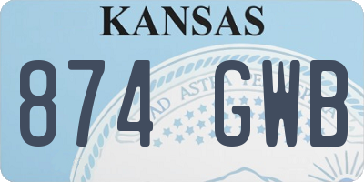 KS license plate 874GWB
