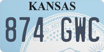 KS license plate 874GWC