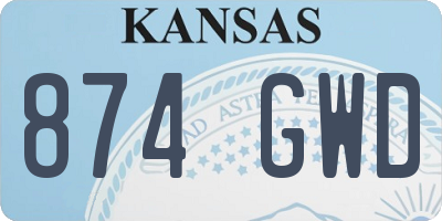 KS license plate 874GWD