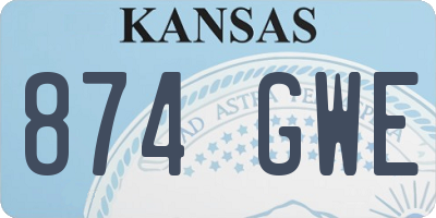 KS license plate 874GWE