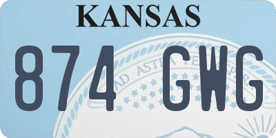 KS license plate 874GWG