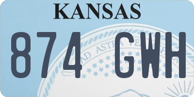 KS license plate 874GWH