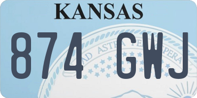 KS license plate 874GWJ