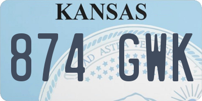 KS license plate 874GWK