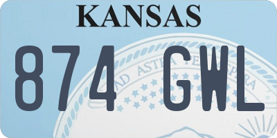 KS license plate 874GWL