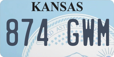 KS license plate 874GWM
